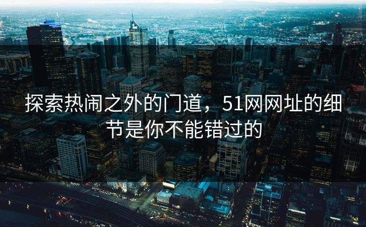 探索热闹之外的门道，51网网址的细节是你不能错过的