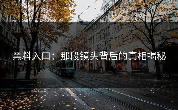黑料入口：那段镜头背后的真相揭秘