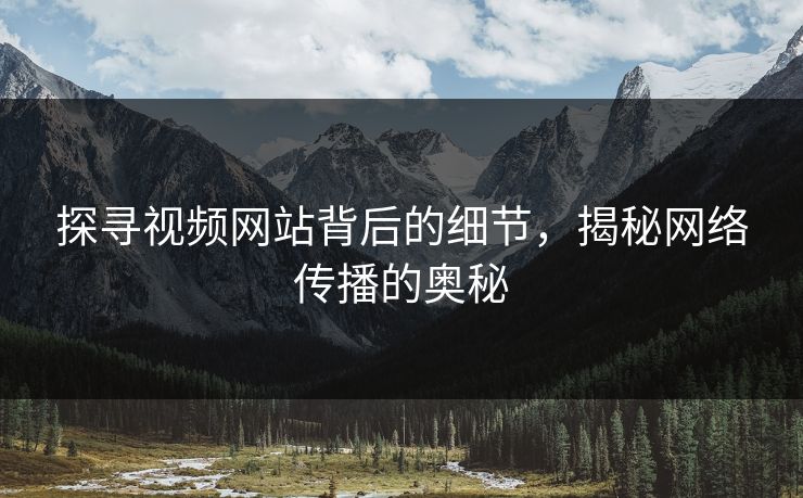 探寻视频网站背后的细节，揭秘网络传播的奥秘